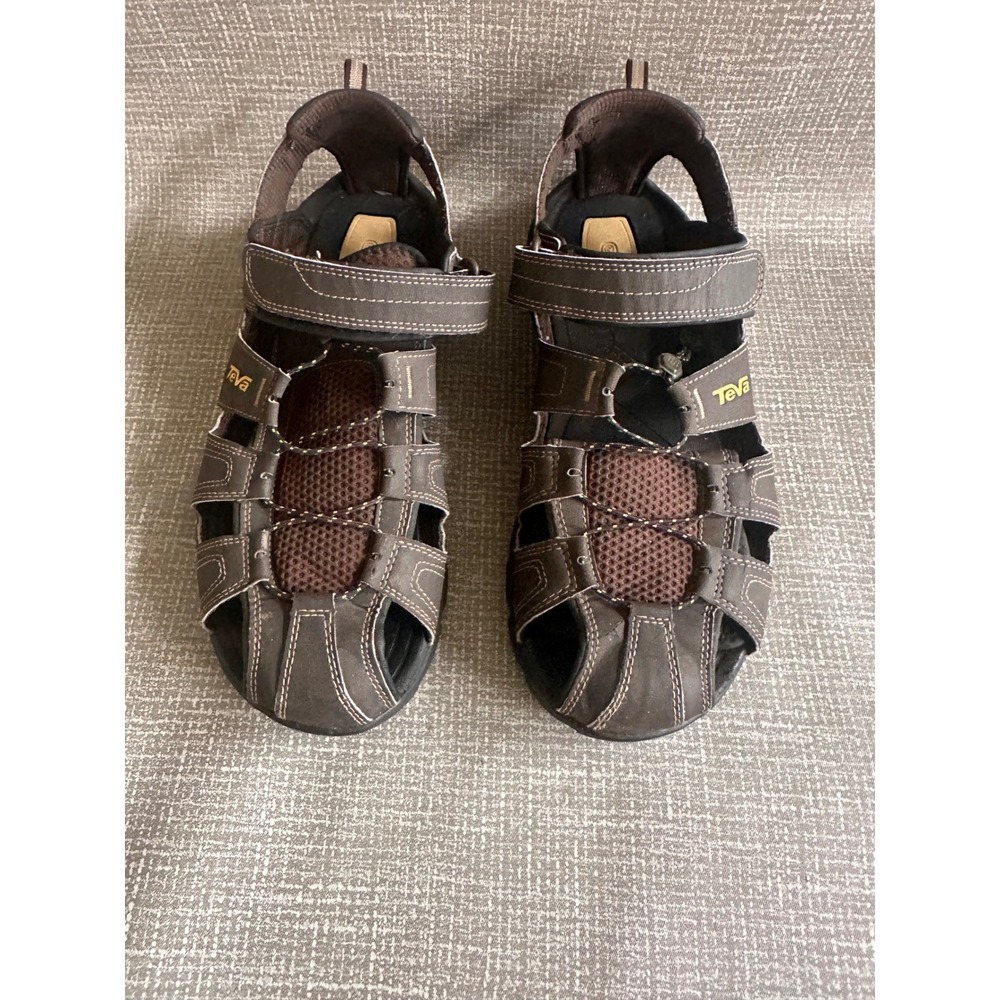 Teva Mens Omnium Brown Fisherman Sandals Closed Toe Hiking Shoes Size 14 103951
